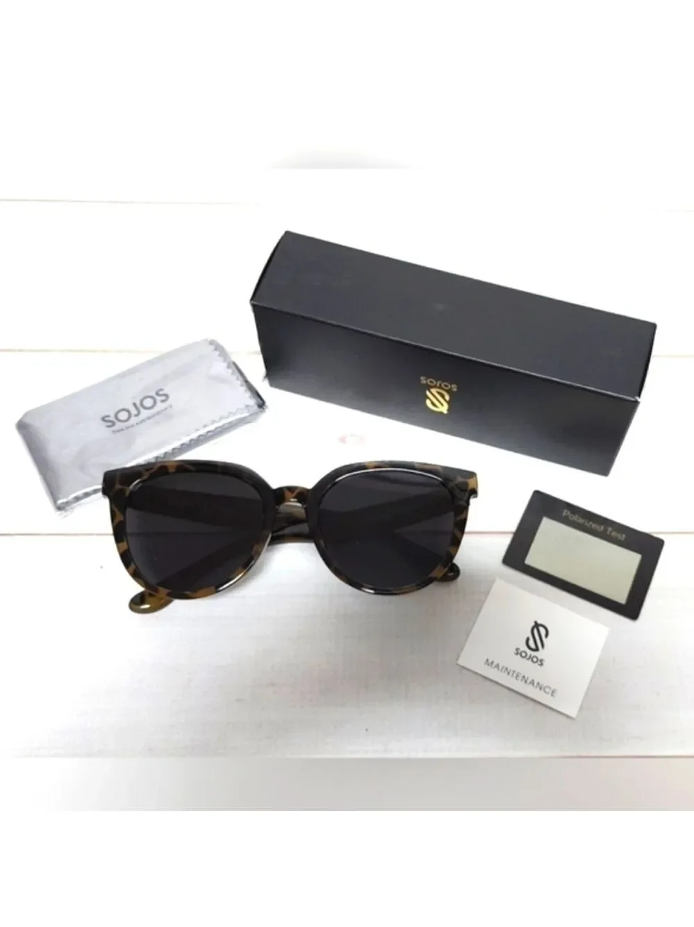 Sojos Round Polarized Sunglasses with UV Protection - New In Box